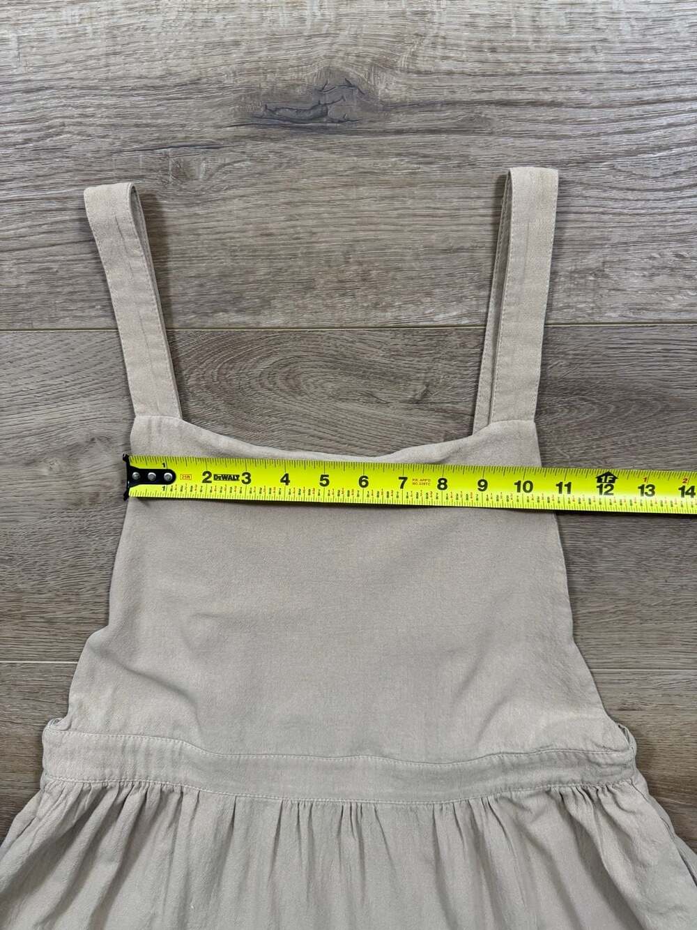 Polagram Beige Tiered Midi Pinafore Dress with Pockets - Picture 5 of 15